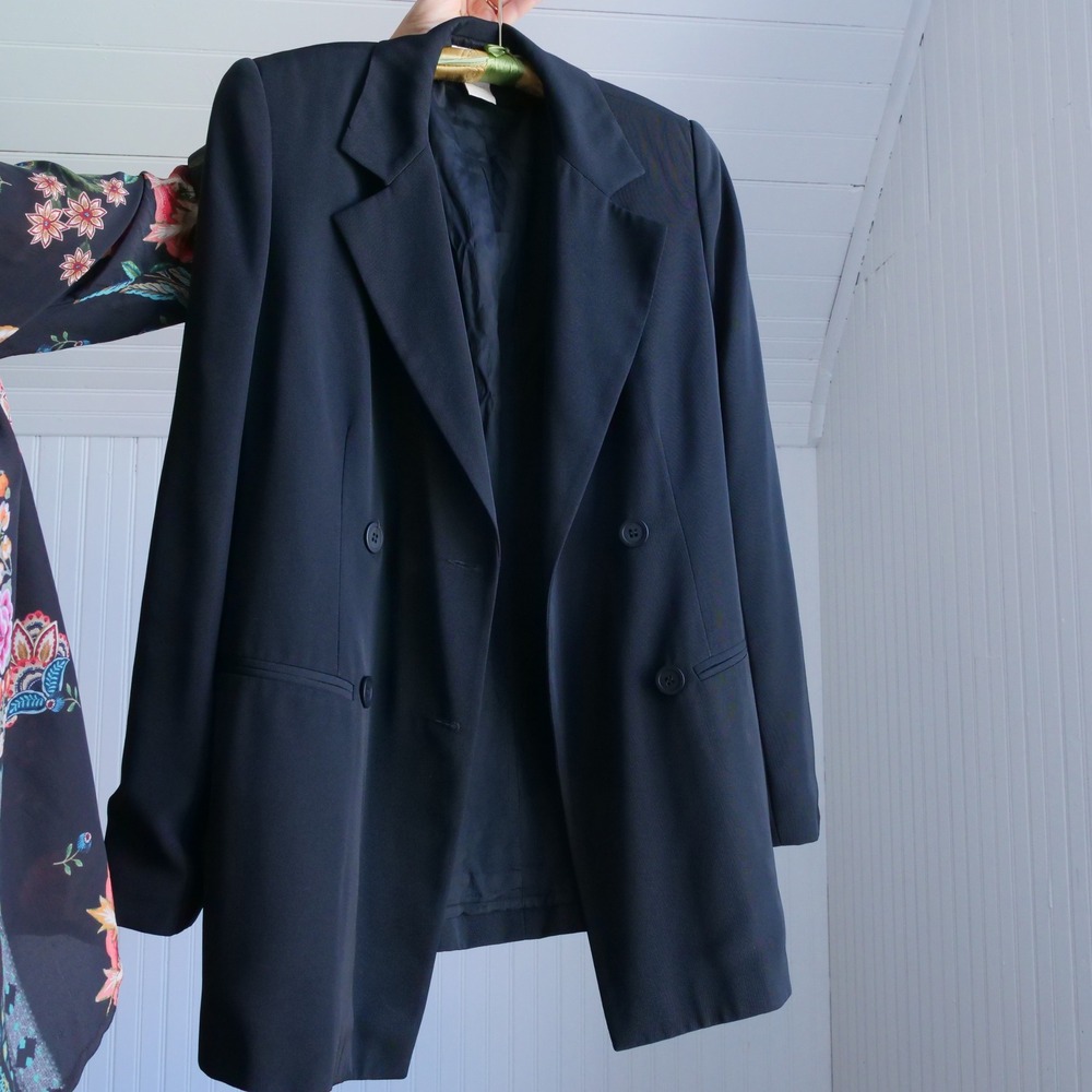 90s Maison Christine black double breasted‎ longline blazer - Picture 6 of 8